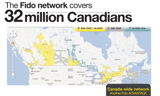 Fido covers 32 million Canadians.