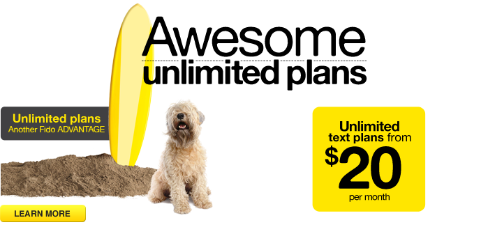 Awesome unlimited plans - Fido cellphone company, Phone carrier in Canada
