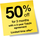 50 percent off for the first 3 months