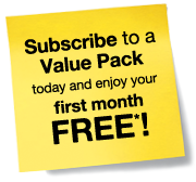 Get first month free when subscribing to a Value Pack