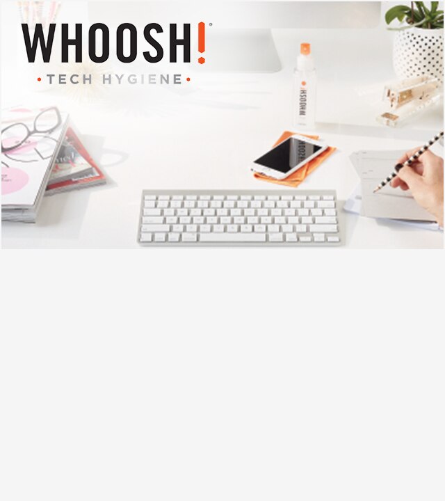 With Fido Xtra get clean with 40% off select WHOOSH! tech hygiene kits