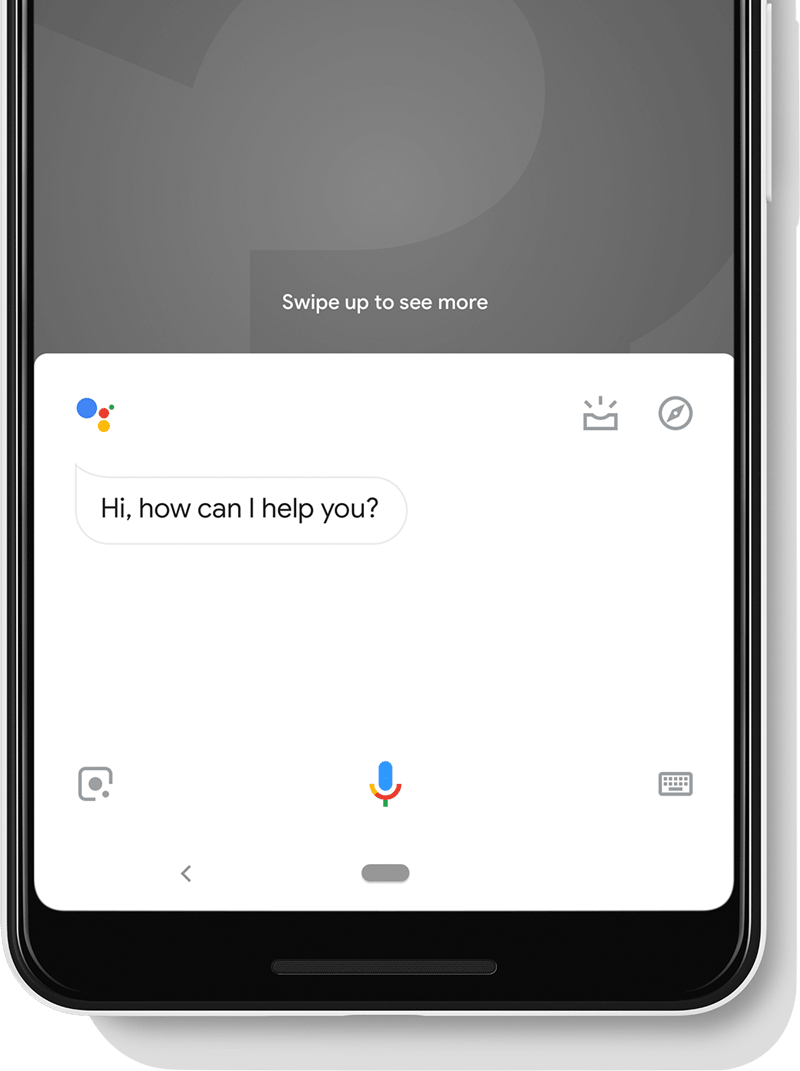 Person using Google Assistant Pixel 3